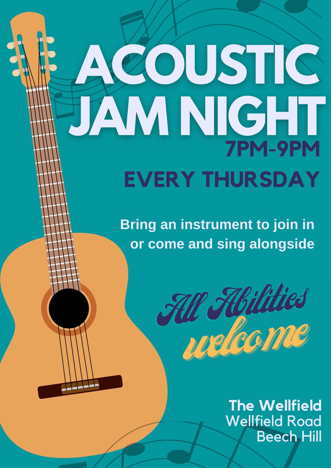 Acoustic Jam Night - Springfield, Beech Hill and Gidlow CommUnity